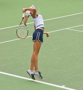 Image of Tennis player serving